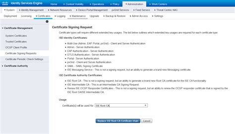 Cisco ise certificate signing